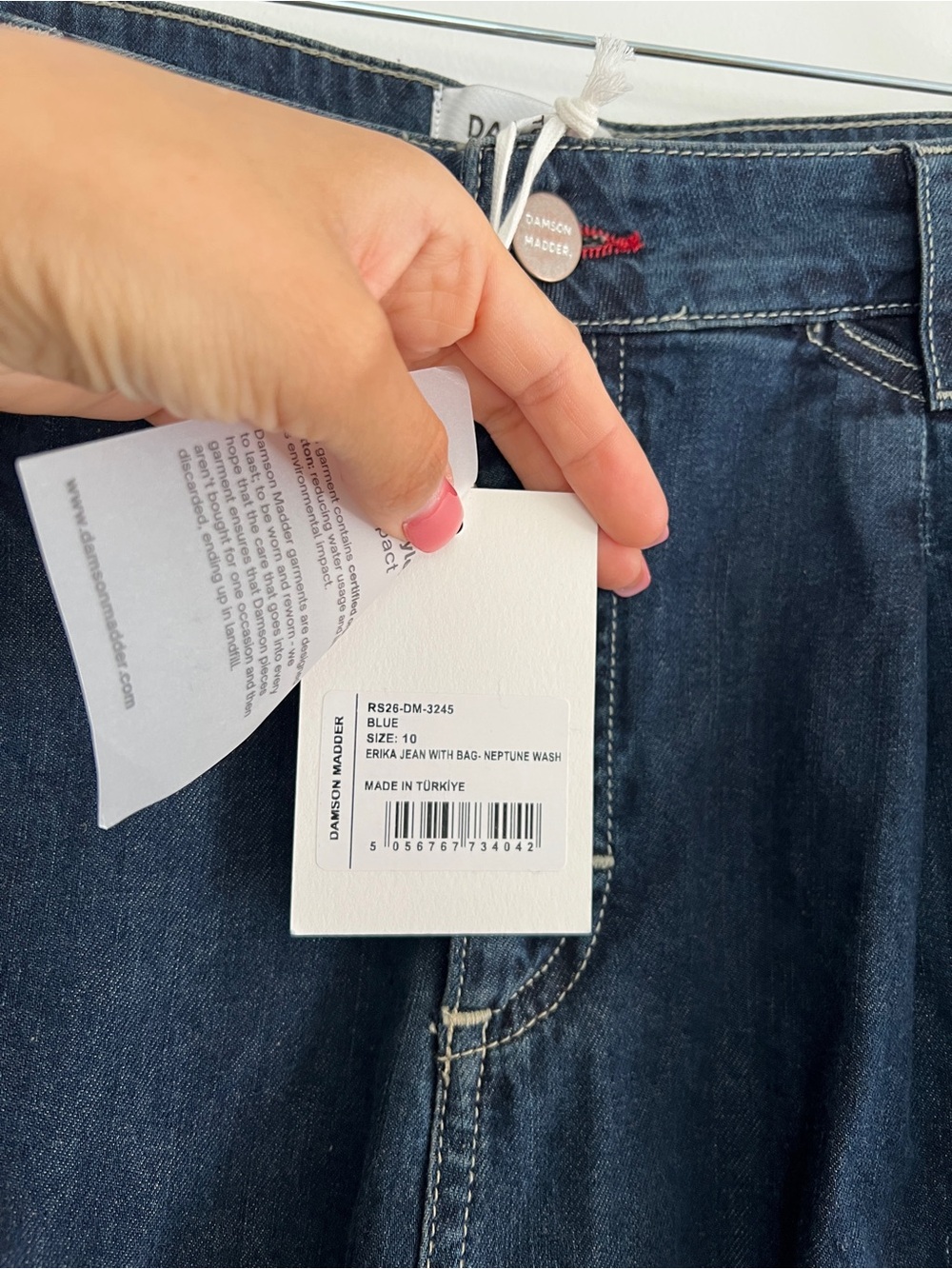 Damson Madder Erika Wide Leg Jeans Dark Wash Size 6 NWT - Picture 6 of 9